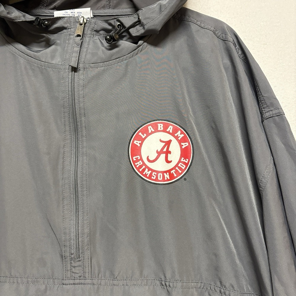 Alabama Crimson Tide 1/2 Zip Pullover Windbreaker 2XL XXL Packable Jacket Anorak - Picture 3 of 11